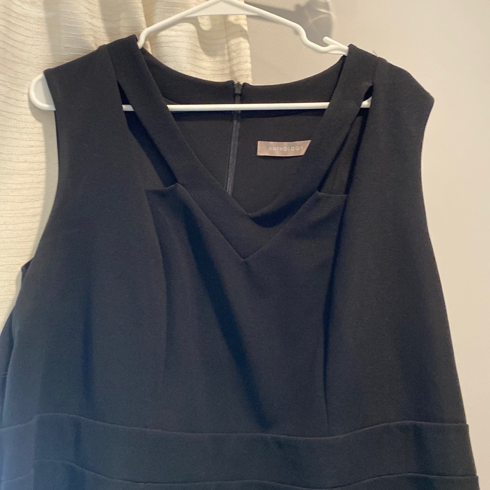 anthology black midi dress size 18/20